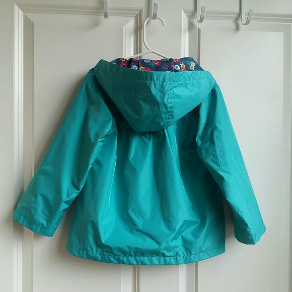 2/$25 Easter Blue Floral Raincoat Rain Coat Jacket - Picture 2 of 5